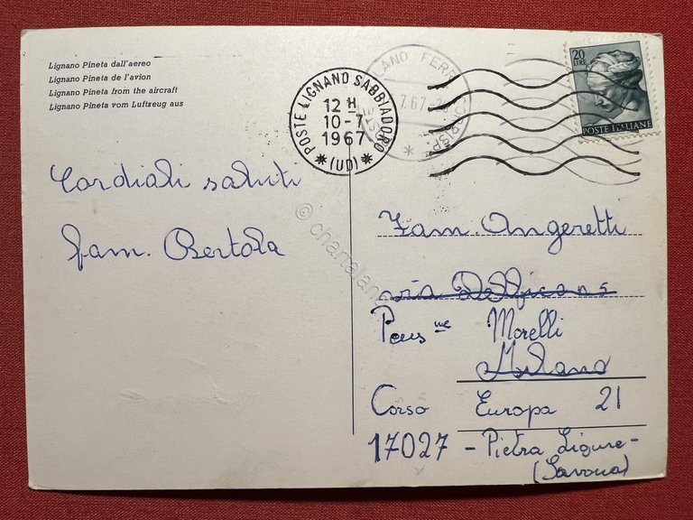 Cartolina - Lignano Pineta ( Udine ) - Veduta dall'Aereo …