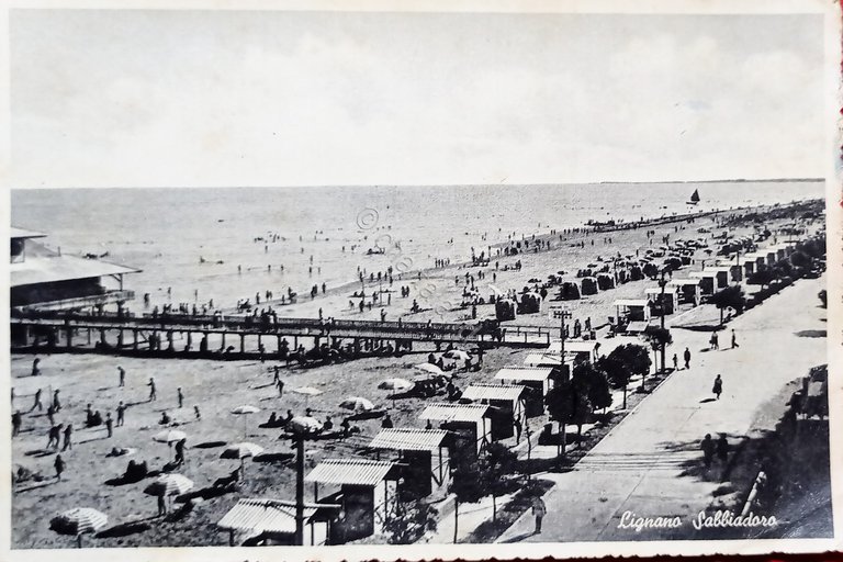Cartolina - Lignano Sabbiadoro ( Udine ) - 1952