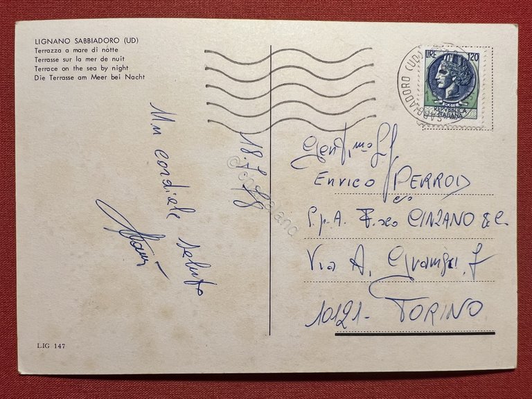 Cartolina - Lignano Sabbiadoro ( Udine ) - Terrazza a …