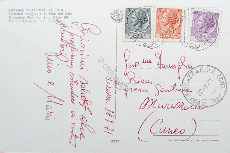 Cartolina - Limone Piemonte - Partenza seggiovia al Pian del …