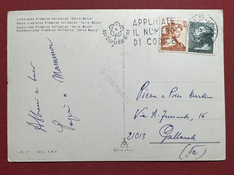 Cartolina - Litoranea Piombino Follonica Torre Mozza - 1965 ca. | Immagine Gallery 4