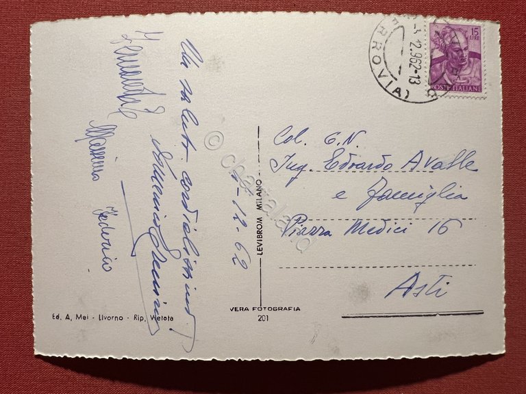 Cartolina - Livorno - Accademia Navale 1962