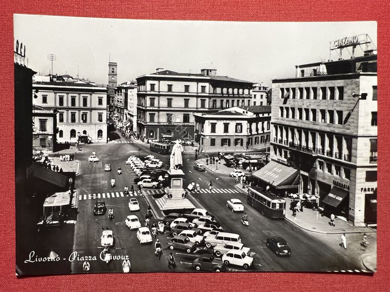Cartolina - Livorno - Piazza Cavour - 1961
