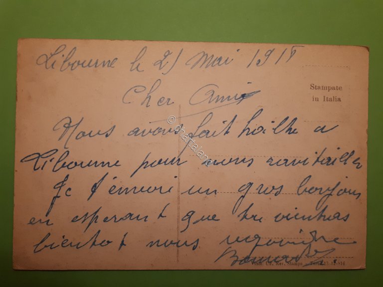 Cartolina - Livorno - Scali Massimo d'Azeglio - 1915