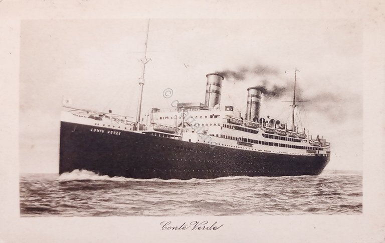 Cartolina - Lloyd Sabaudo di Genova - Transatlantico Conte Verde …