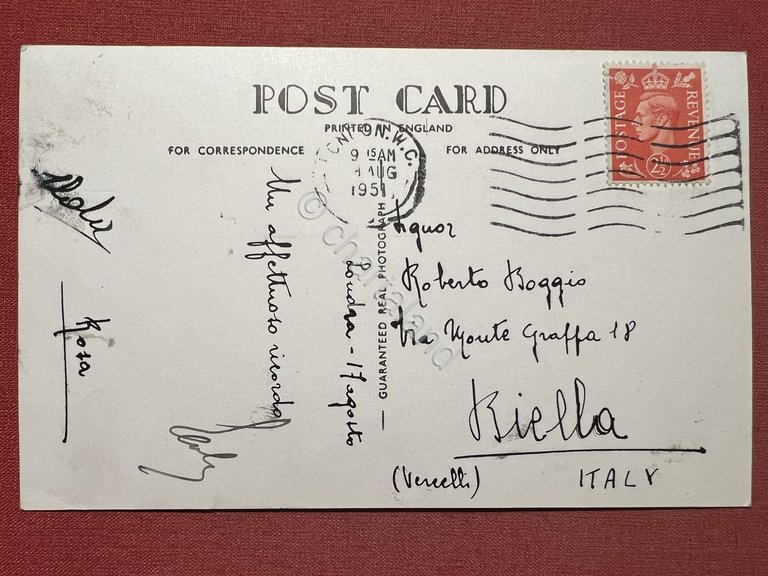 Cartolina - London - Savoy Hotel - 1951