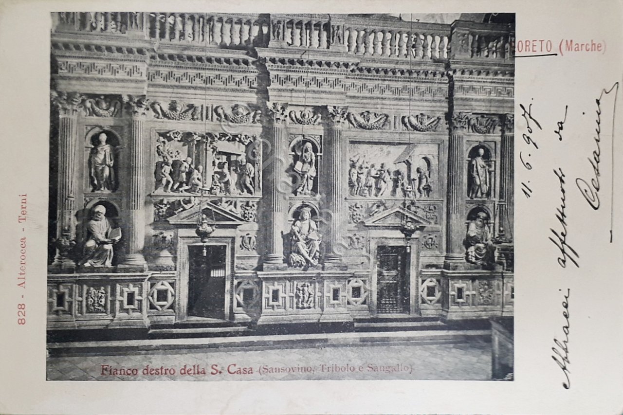 Cartolina - Loreto ( Marche ) - Fianco destro della …