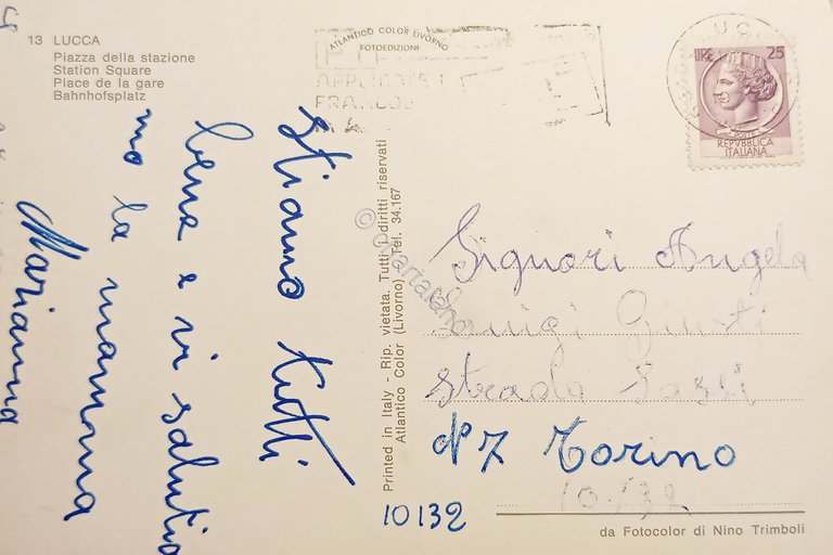 Cartolina - Lucca - Piazza della stazione - 1976