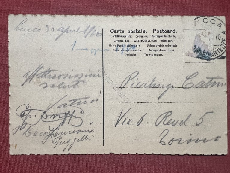 Cartolina - Lucca - Piazza Napoleone - Mon. a Maria …