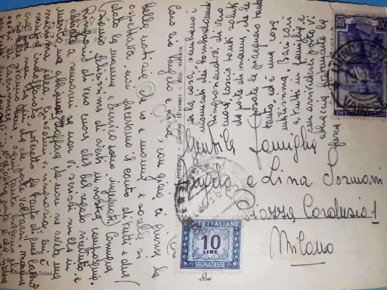 Cartolina - Luino - Villa Fonteviva - 1952