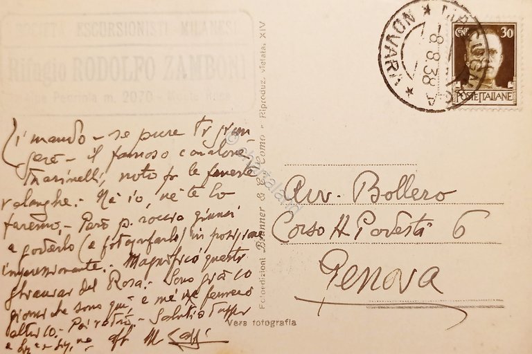 Cartolina - Macugnaga - Rifugio Zamboni e M. Rosa - …