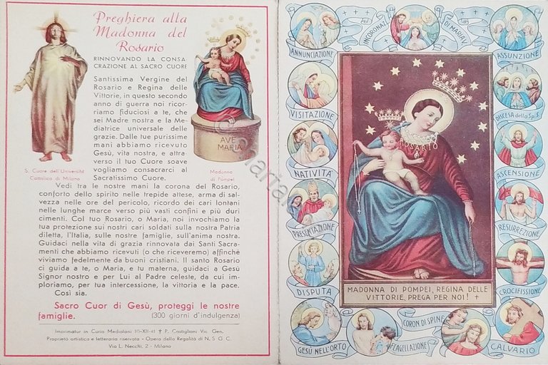Cartolina - Madonna di Pompei Regina delle Vittorie Prega per …