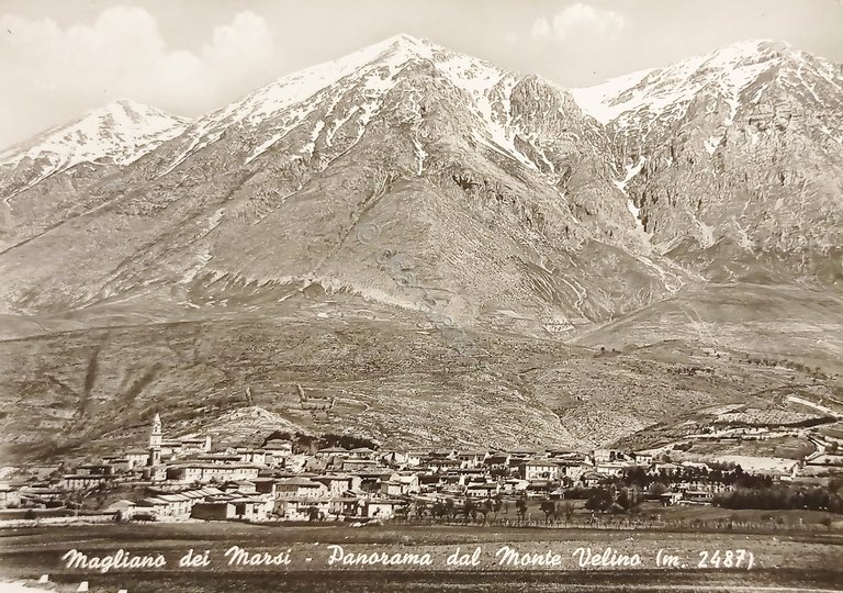 Cartolina - Magliano dei Marsi - Panorama del Monte Velino …