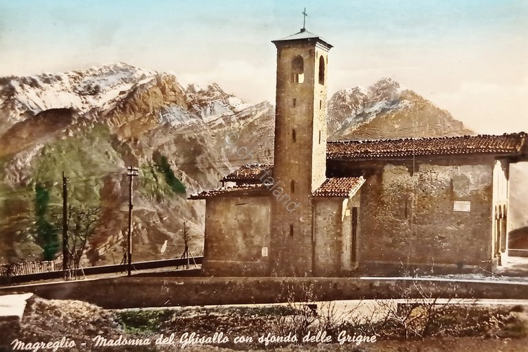 Cartolina - Magreglio - Madonna del Ghisallo con sfondo delle …
