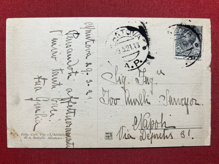 Cartolina - Mantova - Regia Basilica S. Andrea - 1921