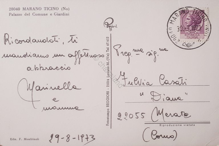 Cartolina - Marano Ticino ( NO ) - Palazzo del …