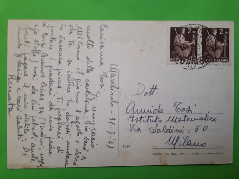 Cartolina - Marchirolo - Panorama - 1947