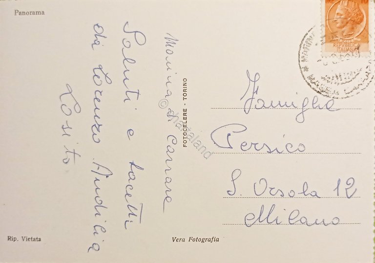 Cartolina - Marina di Carrara - Panorama - 1959