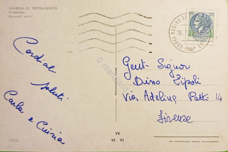 Cartolina - Marina di Pietrasanta - Panorama - 1978