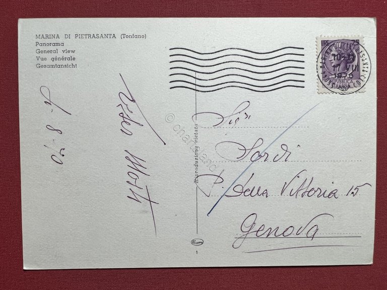 Cartolina - Marina di Pietrasanta ( Lucca ) - Panorama …
