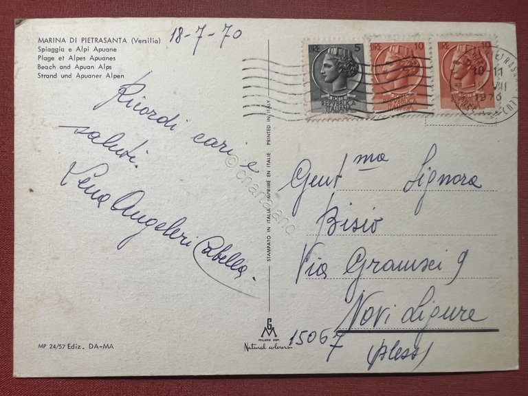 Cartolina - Marina di Pietrasanta ( Lucca ) - Spiaggia …