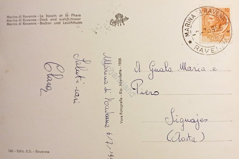 Cartolina - Marina di Ravenna - Bacino e Faro - …