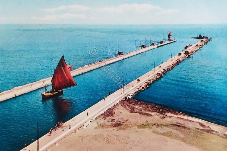 Cartolina - Marina di Ravenna - Palizzata - 1957 | Immagine Gallery 3