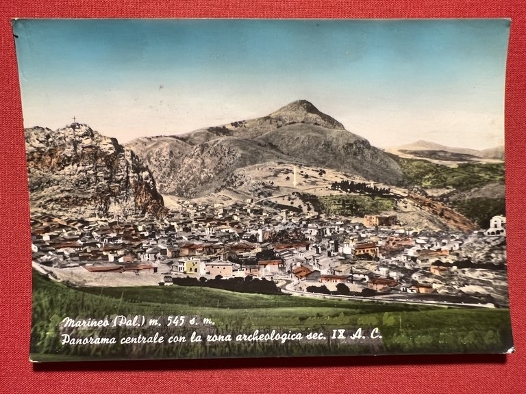 Cartolina - Marineo - Panorama Centrale con la Zona Archeologica …