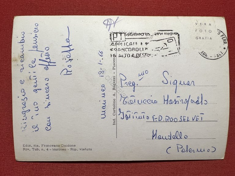 Cartolina - Marineo - Panorama Centrale con la Zona Archeologica …