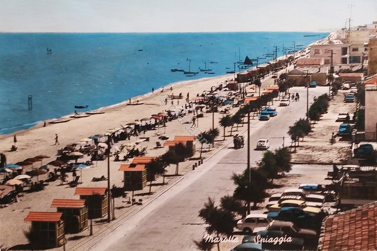 Cartolina - Marotta ( Pesaro e Urbino ) - Spiaggia …
