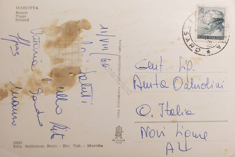 Cartolina - Marotta ( Pesaro e Urbino ) - Spiaggia …