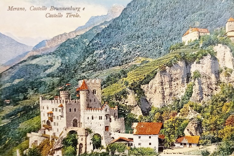 Cartolina - Merano - Castello Brunnenburg e Castello Tirolo - …