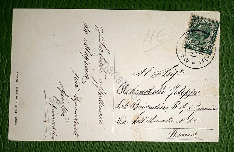 Cartolina - Messina - Grand Hotel Regina Elena - 1914