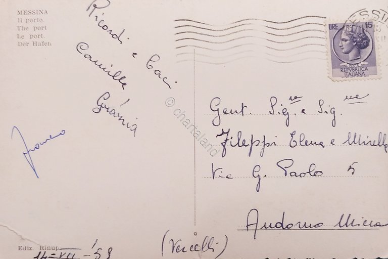 Cartolina - Messina - Il Porto - 1958