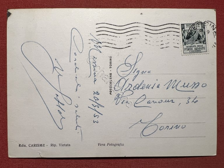 Cartolina - Messina - Panorama del Porto - 1953