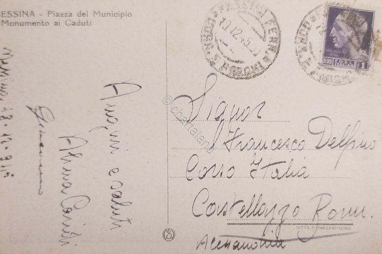 Cartolina - Messina - Piazza del Municipio e Monumento ai …