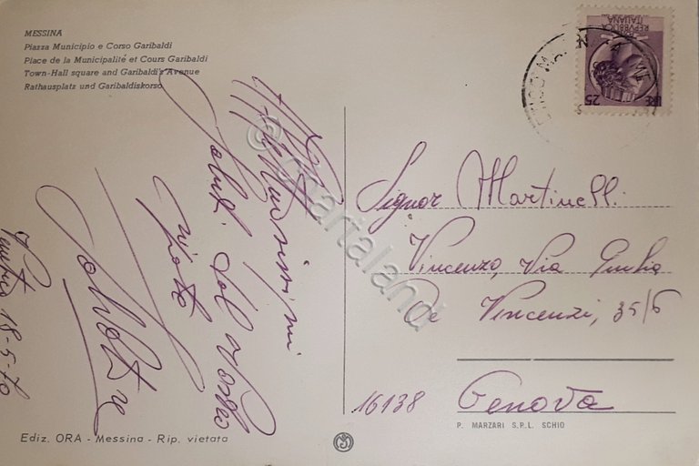 Cartolina - Messina - Piazza Municipio e Corso Garibaldi - …