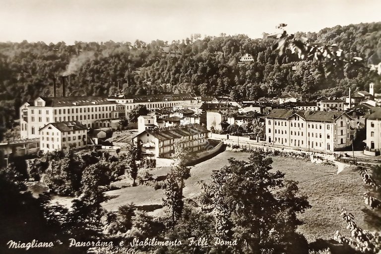 Cartolina - Miagliano - Panorama e Stabilimento Fratelli Poma - …