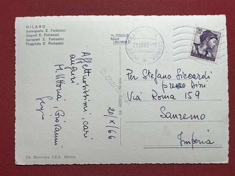 Cartolina - Milano - Aeroporto E. Forlanini - 1966 | Immagine Gallery 4