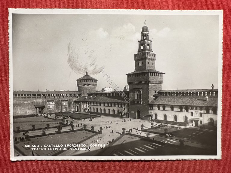 Cartolina - Milano - Castello Sforzesco - Cortile - Teatro …