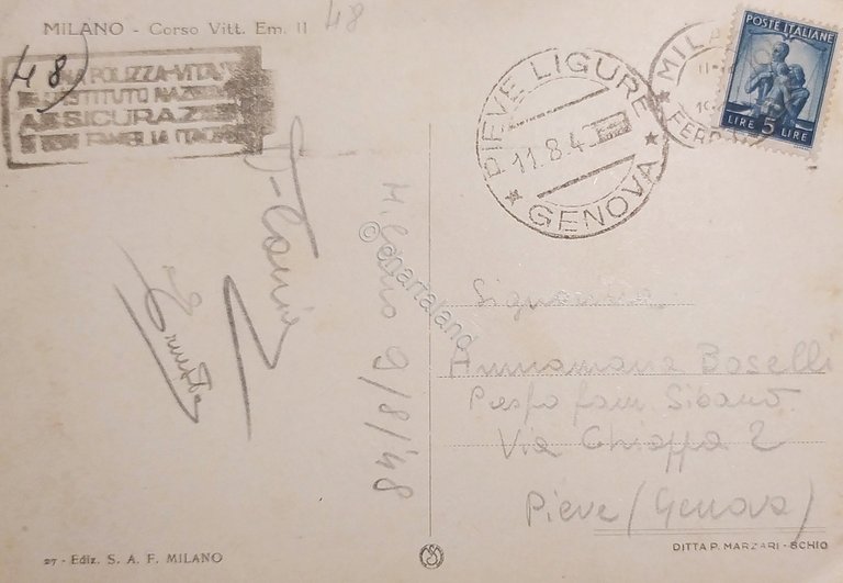 Cartolina - Milano - Corso Vittorio Emanuele - 1967