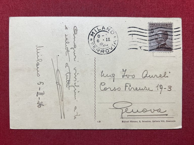 Cartolina - Milano - Interno Palazzo Marino - 1926