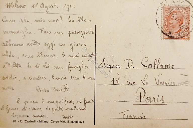 Cartolina - Milano - Ospedale Maggiore - 1910