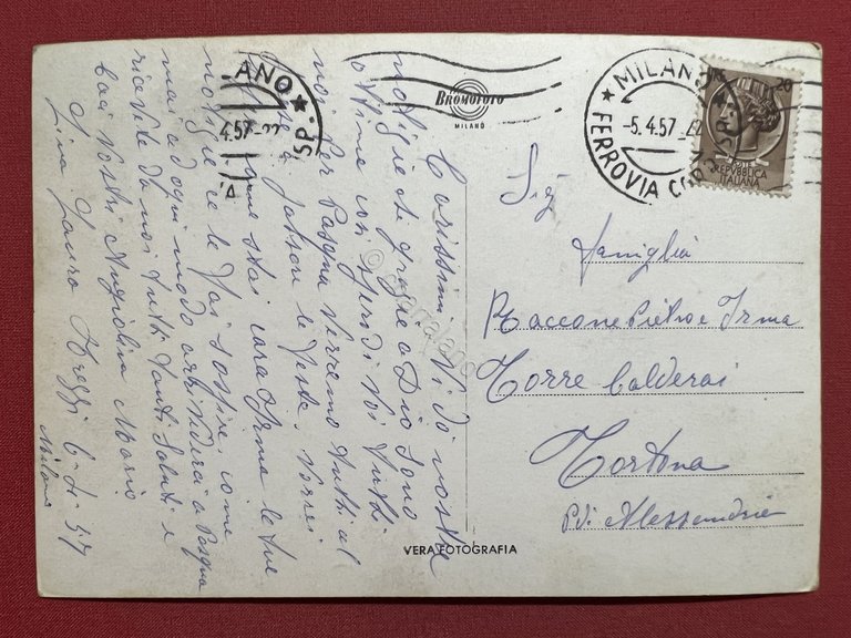 Cartolina - Milano - Piazza 6 Febbraio - 1957