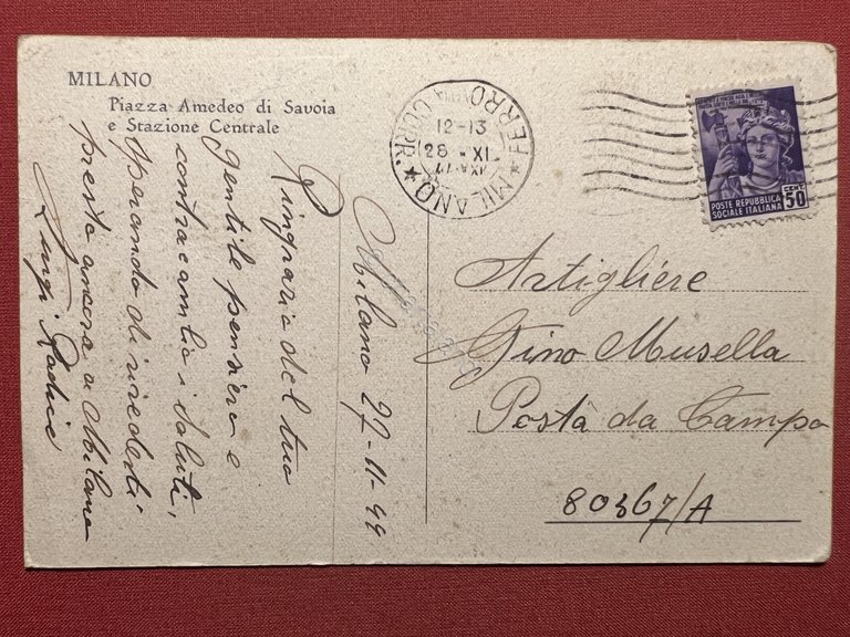 Cartolina - Milano - Piazza Amedeo di Savoia e Stazione …