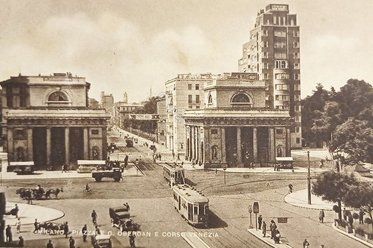 Cartolina - Milano - Piazzale G. Oberdan e Corso Venezia …