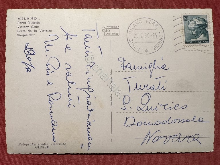 Cartolina - Milano - Porta Vittoria - 1966