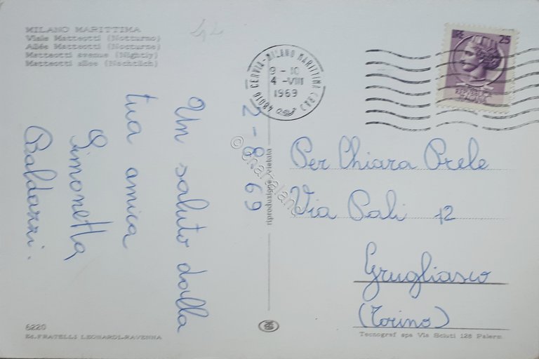 Cartolina - Milano Marittima - Viale Matteotti - Notturno - …