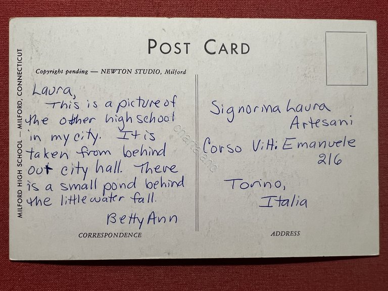 Cartolina - Milford High School - Milford, Connecticut - 1950 …