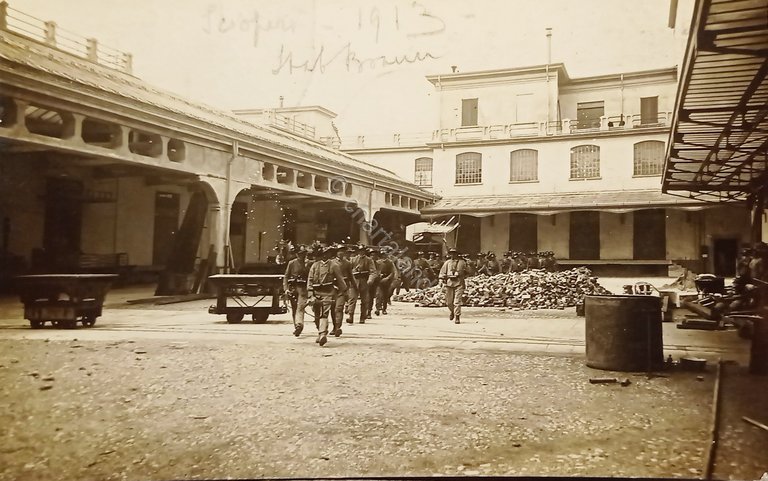 Cartolina - Militari repressione sciopero - 1913